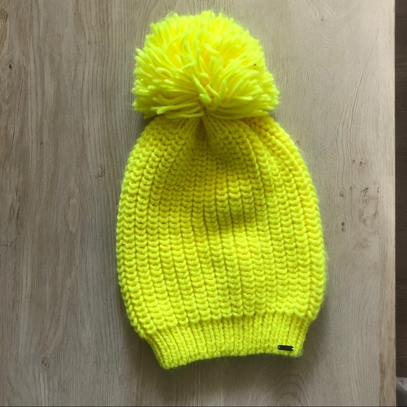 Garage Accessories - Neon Yellow Knit PomPom Toque